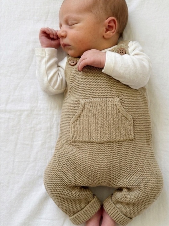 Carter's Other - Little Planet by Carter's NB Organic Knit Overalls | Tan Khaki